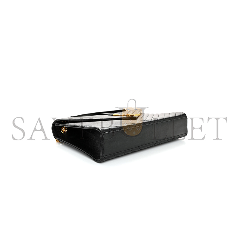 YSL ENVELOPE MATELASSE LARGE SHOULDER BAG IN BLACK 1543620 (31*22*7.5cm)